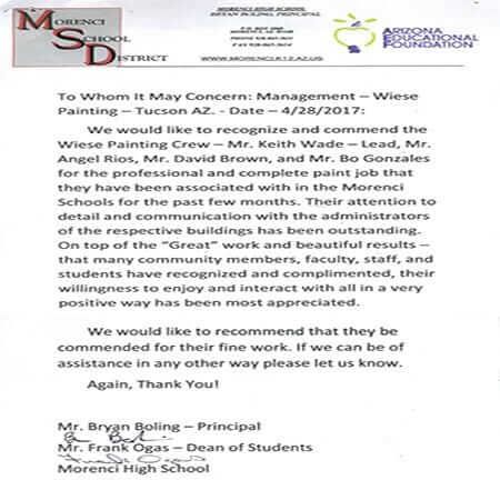Testimonial letter