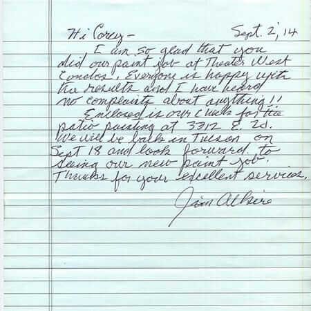 Testimonial letter