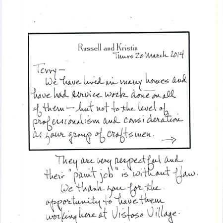 Testimonial letter