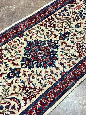 Antique Ivory Persian Mahal Runner