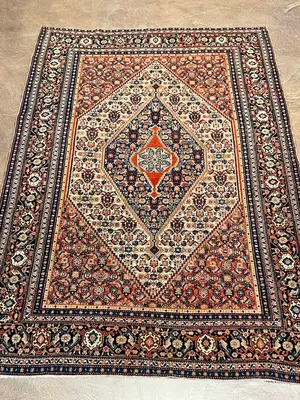 Antique Ivory Persian Senneh 4' X 6'