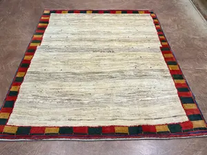 New Ivory Persian Gabbeh Square