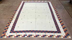 New Ivory Persian Gabbeh Sumak 7' X 10'