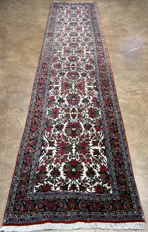 Vintage Ivory Persian Bijar Runner