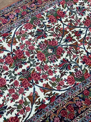 Vintage Ivory Persian Bijar Runner