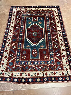 Antique Red Caucasian Kazak 5' X 7'