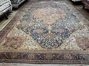 Antique Navy Persian Ferahan Oversize