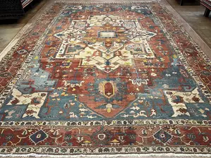 Antique Ivory Persian Serapi Oversize