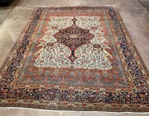 Antique Ivory Persian Mohtashem Kashan 8' X 10'