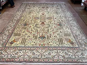 Vintage Ivory Persian Tabriz 9' X 12'