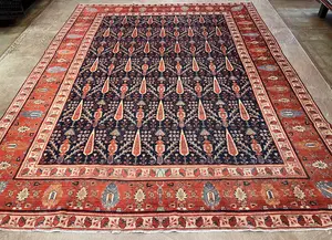 Antique Navy Persian Ferahan 9' X 12'