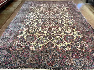 Antique Ivory Persian Kermon 10' X 14'