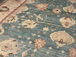 Antique Blue Persian Oushak Oversize