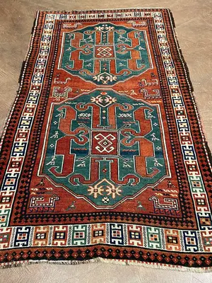 Antique Rust Caucasian Kazak 5' X 7'