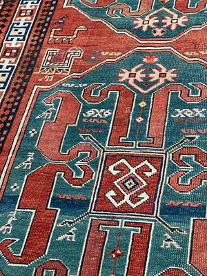 Antique Rust Caucasian Kazak 5' X 7'