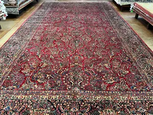 Antique Red Persian Saruk Oversize