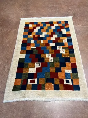 New Multi Persian Rizbaft Gabbeh 4' X 6'