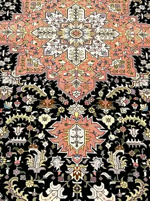 New Black Persian Tabriz 7' X 10'