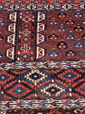 Antique Rust Turkmenistan Turkoman Square