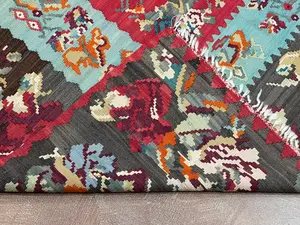 Vintage Red Romania Besarabian Kelim 8' X 10'