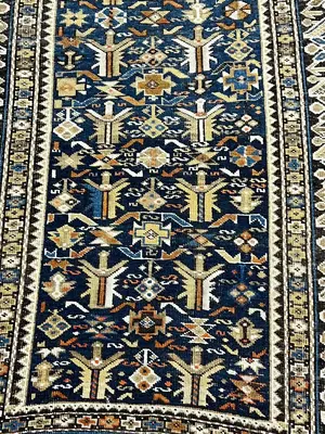 Antique Navy Caucasian Seychour 3' X 5'