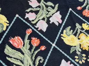 Vintage Black European Needlepoint 7' X 10'