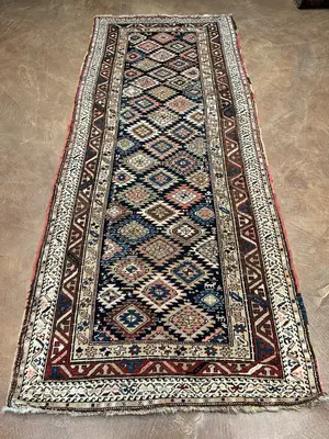Antique Navy Caucasian Shirvan Runner