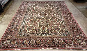 Antique Ivory Persian Saruk 9' X 12'