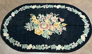 Vintage Black China Chainstitch 2'-6"x4'