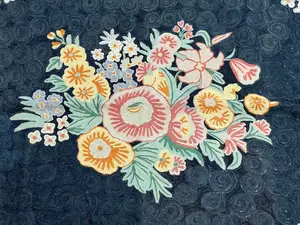 Vintage Black China Chainstitch 2'-6"x4'