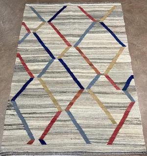 New Grey Afghanistan Kelim 3' X 5'