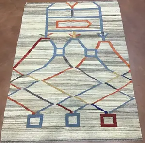 New Grey Afghanistan Kelim 4' X 6'