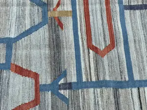New Grey Afghanistan Kelim 4' X 6'