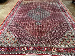 Vintage Red Persian Bijar 10' X 14'