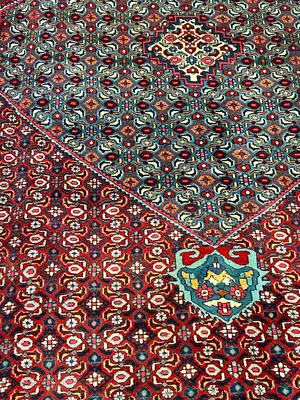 Vintage Red Persian Bijar 10' X 14'