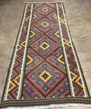 Vintage Rust Persian Kelim Runner