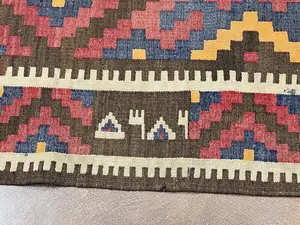 Vintage Rust Persian Kelim Runner
