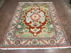 Vintage Green Persian Tabriz 6' X 9'