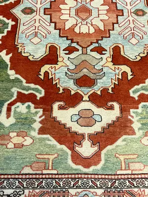 Vintage Green Persian Tabriz 6' X 9'