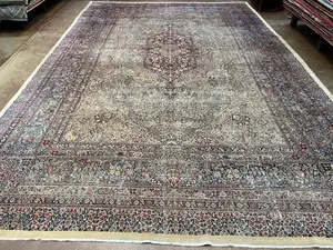 Antique Ivory Persian Ravar Kermon Oversize