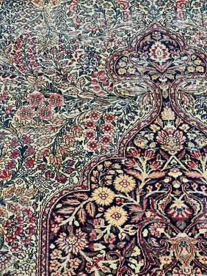 Antique Ivory Persian Ravar Kermon Oversize