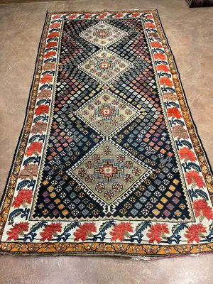 Antique Navy Persian Shirazi Kurd Runner