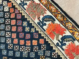 Antique Navy Persian Shirazi Kurd Runner
