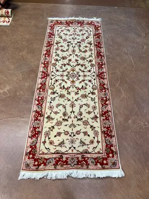 New Ivory Persian Tabriz Runner