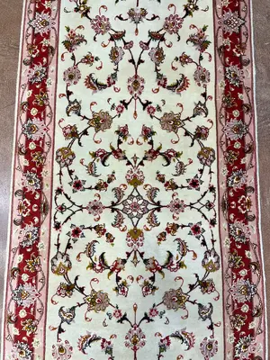 New Ivory Persian Tabriz Runner