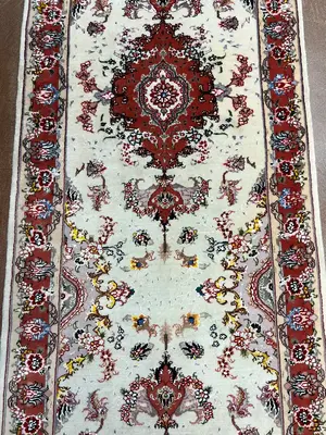 New Ivory Persian Tabriz Runner