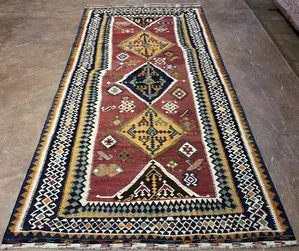 Vintage Red Persian Kelim Qashqai Runner