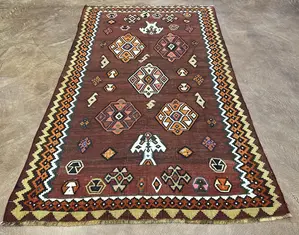 Vintage Rust Persian Kelim Qashqai 5' X 7'