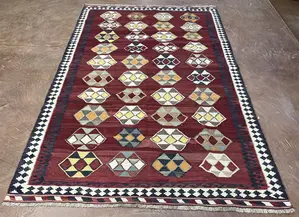 Antique Red Persian Kelim Qashqai 5'-6"x8'