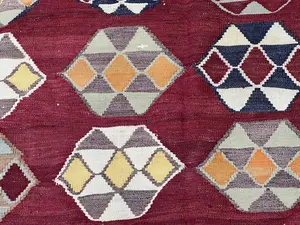 Antique Red Persian Kelim Qashqai 5'-6"x8'